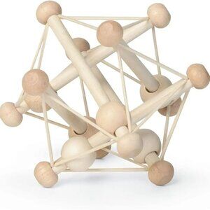 Manhattan Toy Skwish Natural Wooden Baby Rattle Teether Grasping Activity 0+ New